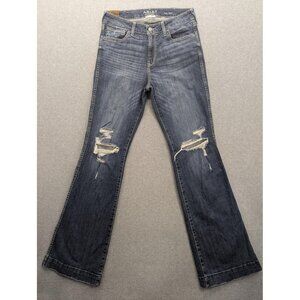 Ariat Jeans Womens 31L Blue High Rise Jimena Slim Trouser Distressed Denim